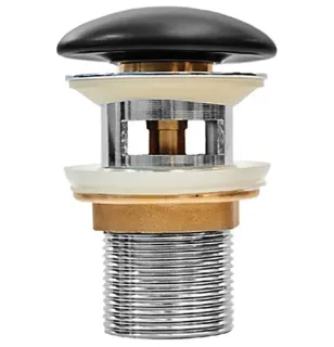 Донный клапан Milleau PD1MB/WO черный с переливом